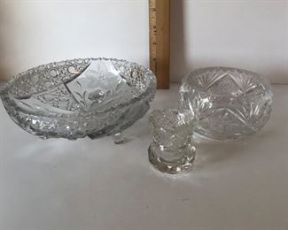 Lot #186 collection of three pieces of crystal, $20