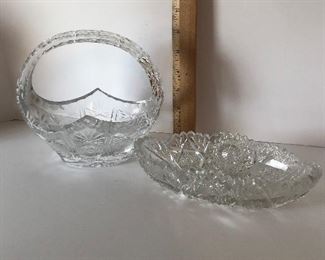 Lot #187 set of two pieces of crystal, $14/all