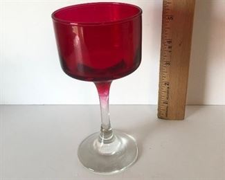 Lot #204 red glass, $10