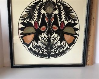Lot #217, large double bird Polish cut paper, $32