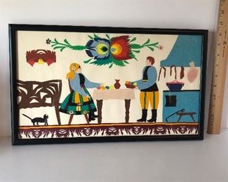 Lot #219 large, Polish kitchen cut paper art, $34