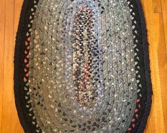 Lot #232 rag rug dark border, $14