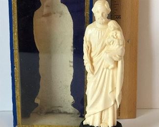 Lot #239 carved bone? Joseph with child and box, $34