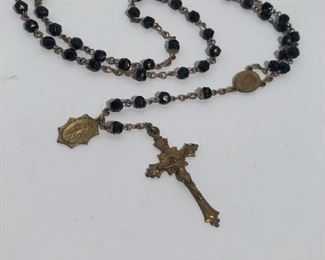 Lot #255 gorgeous rosary with medal, $22