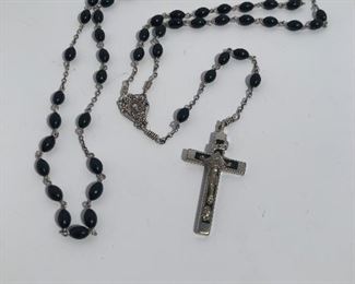 Lot #256 part sterling rosary, $18