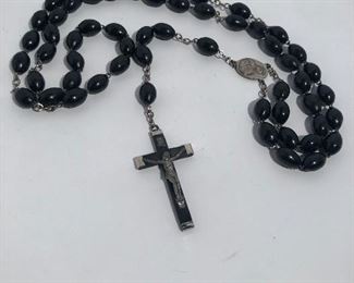 Lot #257 large bead rosary marked Italy, $12