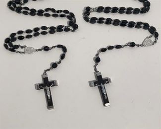 Lot #260 pair of part wood rosaries, $12/both