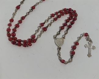 Lot #263 small red rosary, $4