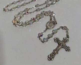 Lot #267 Chapel sterling and crystal rosary, $45