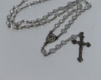 Lot #285 sterling crystal rosary, $36