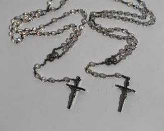 Lot #286 unmarked crystal rosaries, $8 each