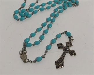 Lot #294 Italy marked plastic bead rosary, $10
