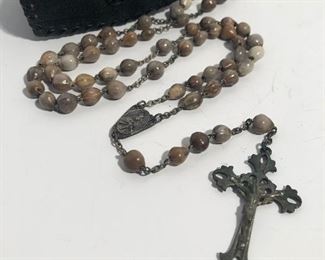 Lot #297 rosary with case, $16