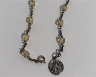 Lot #305 yellow glass bead chplet, $10