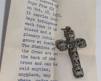 Lot #307 crosses blessed by Pope Pius 1955, 3 available, $48 each