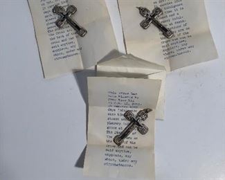 Lot #307 crosses blessed by Pope Pius 1955, 3 available, $48 each