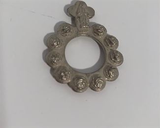 Lot #319 rosary ring with roses, $8