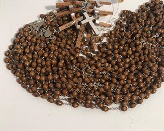 Lot #336 collection of 15 wooden rosaries as found sold together, $110/all together