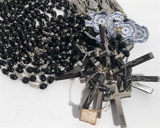 Lot #338 collection of 11 Roma marked rosaries, as found, $110/ all together
