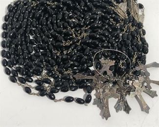 Lot #339 collection of 12 Roma marked rosaries, as found sold together, $120/all together 
