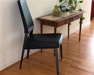 Leather and Steel Side Chair