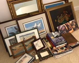 Picture frames, mirrors, and books https://ctbids.com/#!/description/share/410197