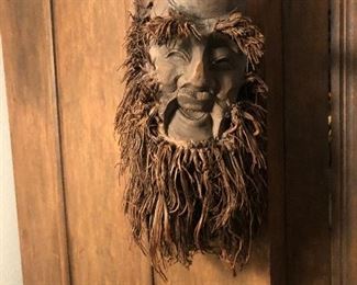 wood face carving