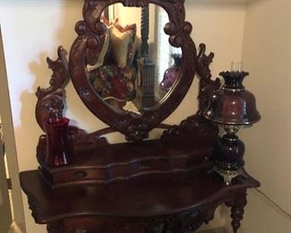 ornate vanity with stool
