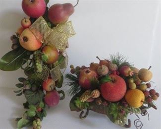 Custom Fall Floral set:  Made with sugar fruits. Sway and centerpiece:  $35