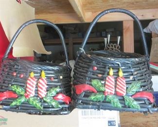 Old Christmas themed baskets. $20 for the pair.