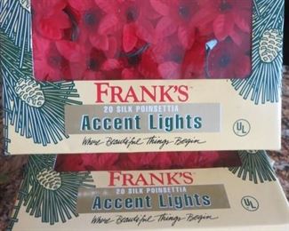 NIB - 4 boxes of poinsettia Christmas lights. All tested and work   $30