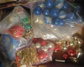 Assortment of glass and beaded satin balls