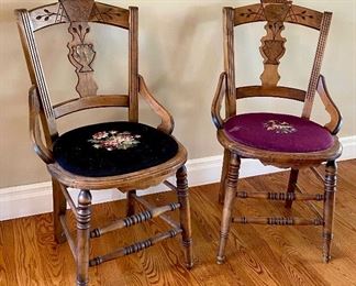 Vintage needlepoint side chairs