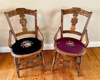 Vintage needlepoint side chairs