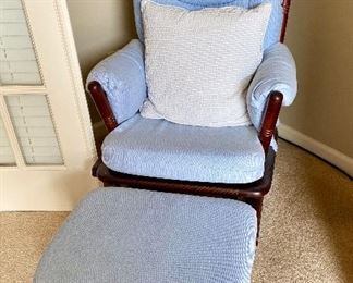 Nursery rocker glider with ottoman