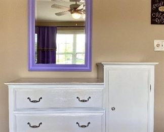 White three drawer chest dresser
