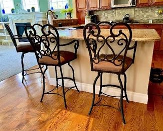 Wrought iron barstools