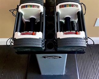 Power Block Adjustable dumbbell set with stand