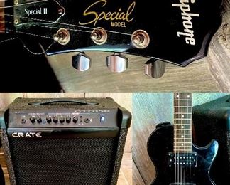 Electric guitar and crate Amplifier