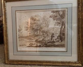 Pair of 18th Century Claude Boydell Mezzotint Prints after Drawings by Claude Lorrain - French Matted
14 1/2" H x 16 1/" w Asking $250 pair