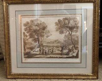 Pair of 18th Century Claude Boydell Mezzotint Prints after Drawings by Claude Lorrain - French Matted
14 1/2" H x 16 1/" w Asking $250 pair