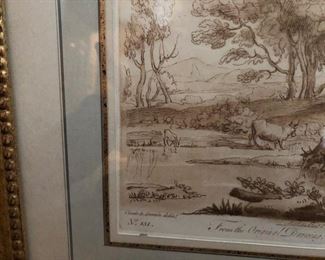 Pair of 18th Century Claude Boydell Mezzotint Prints after Drawings by Claude Lorrain - French Matted
14 1/2" H x 16 1/" w Asking $250 pair