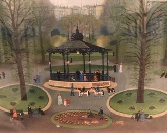 Michel Delacroix Lithograph on Japon Paper “Le Kiosque”; Signed and numbered ( 120/150) lithograph on Japon paper framed and matted in perfect condition; 28”h x 32”w Asking $1000