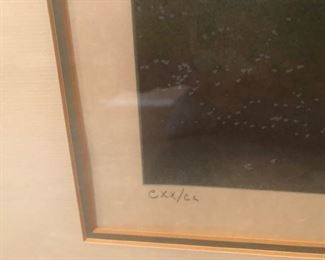 Michel Delacroix Lithograph on Japon Paper “Le Kiosque”; Signed and numbered ( 120/150) lithograph on Japon paper framed and matted in perfect condition; 28”h x 32”w Asking $1000