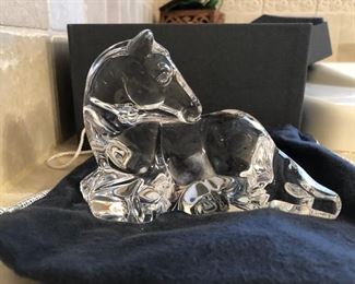 Steuben Yearling Horse Crystal Sculpture - New in Box
#8985 By Taf Lebel Schaefer, 4 ½”h x 5 ½” l Asking $400