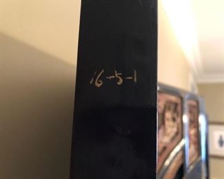 Antique Chinese Coromandel 5 panel Screen
Black lacquer screen featuring gilt red carved panels and semi-precious stone detail.
77 1/4" h x 103"w x 1”d Asking $1750