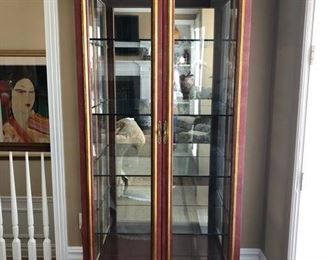 Custom Asian Style Lighted Curio Cabinet, red & gold
84” x 35 ¾” w x 19”d Asking $950