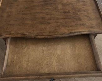 Minton-Spidell French Table with lower shelf & drawer
26”h x 28”w x 23”d Asking $650