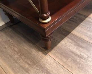 Hekman Etagere/Room Divider with brass accents
70”h x 78 ¼”w x 16 ¼”d Condition: this etagere is in very good condition with minor nicks on the legs and bottom. There is a crack on the bottom left which can be repaired Asking $450