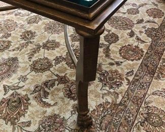 Kravet Furniture “Giselle” Antique Gold & Glass Cocktail Table; 54” L x 36”W x 19” h,
Condition: some use scratches on glass, small corner chip Asking $500